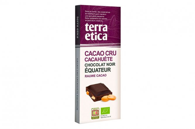 Tablette Cacao Cru Cacahuètes Chocolat Noir 70%