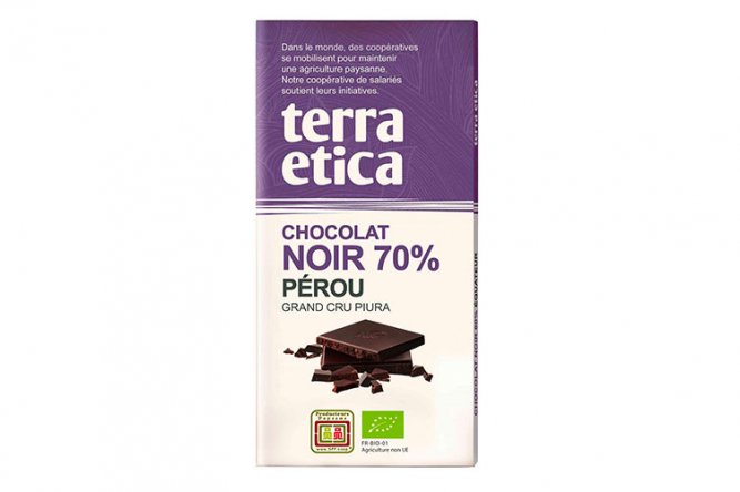 Tablette Chocolat  Noir bio 70% Pérou Origine - Offert