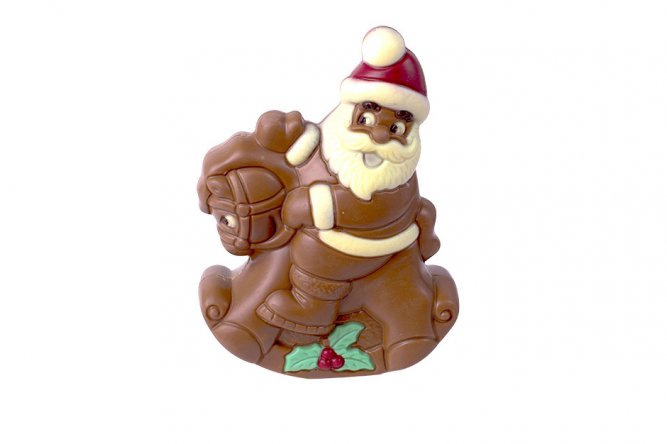 Père Noël cheval à bascule chocolat lait