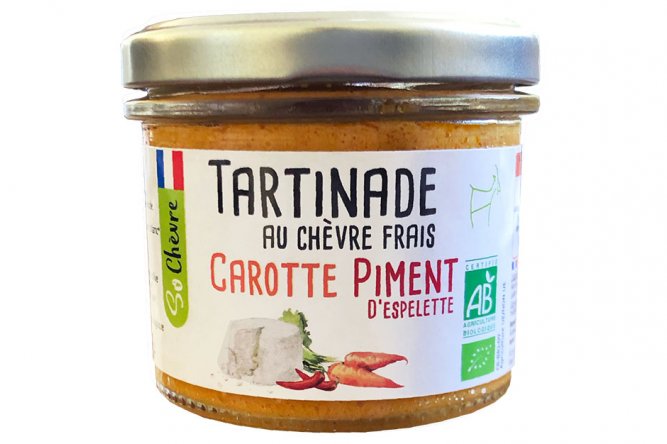 Tartinable de Chèvre Frais Carotte Piment Bio