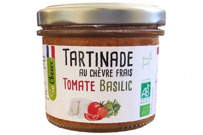 Tartinable de Chèvre Frais Tomate et Basilic Bio