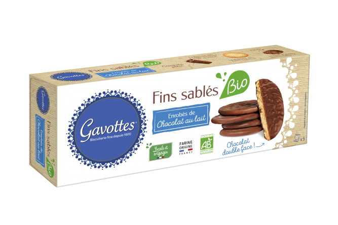 Fins Sablés Bio enrobés de Chocolat BIO rupture producteur remplacé par coffret la ronde bretonne 245g