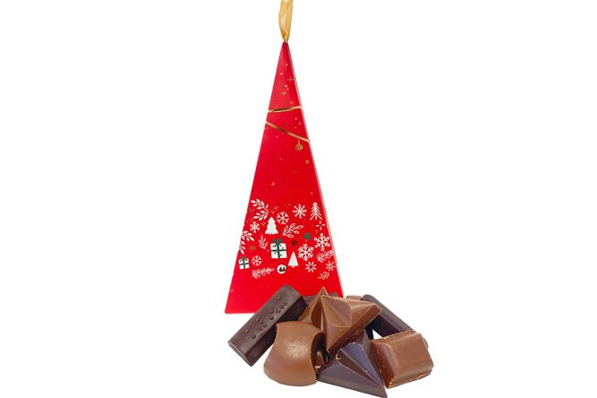 Boite Sapin Assortiment Chocolats Noirs et Lait