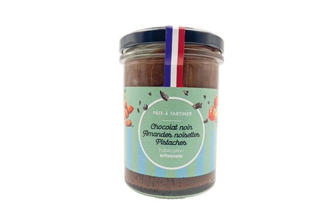 Pate à tartiner chocolat noir noisettes amandes pistaches