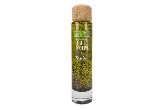 Huile d'olive au basilic
