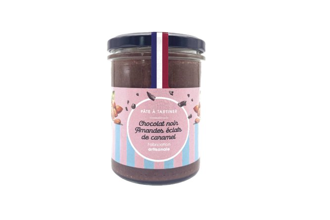 Pâte à tartiner chocolat noir eclats caramel