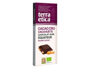 tablette chocolat noir cacao cru cacahuète terra etica