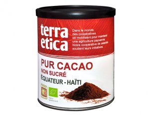 chocolat en poudre bio non sucré terra ética