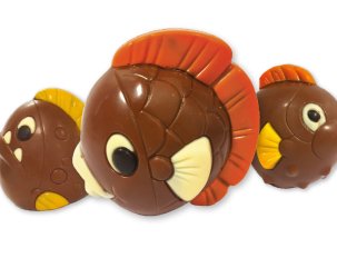 moulage poissons chocolat au lait