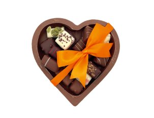 coeur assortiment de chocolats pralinés bio