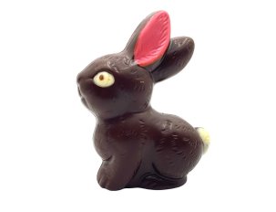 Moulage lapin pompon chocolat noir