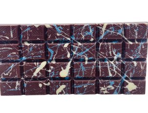 tablette chocolat noir graphique bleue