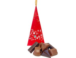 Boite sapin chocolats noël noir et lait