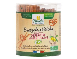 bretzels et sticks à la farine d'épeautre et à l'huile d'olive